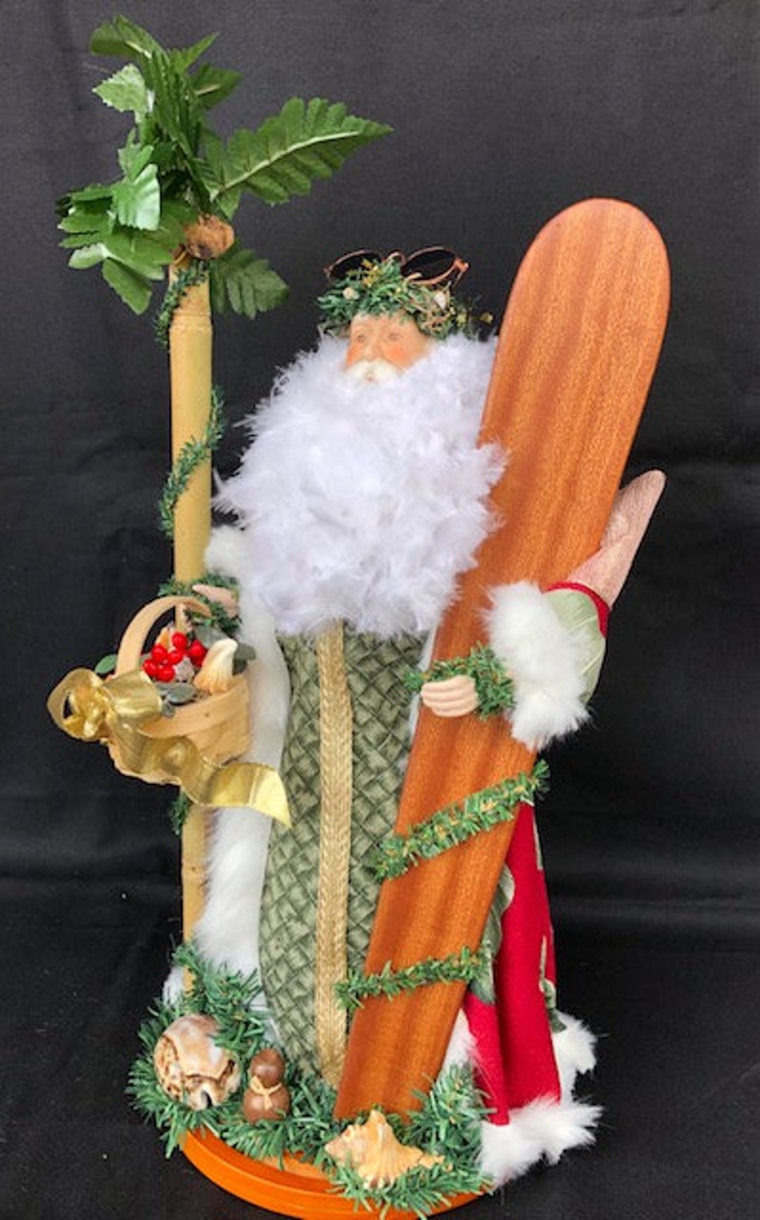 Red Plumeria Hawaiian Santa Etsy