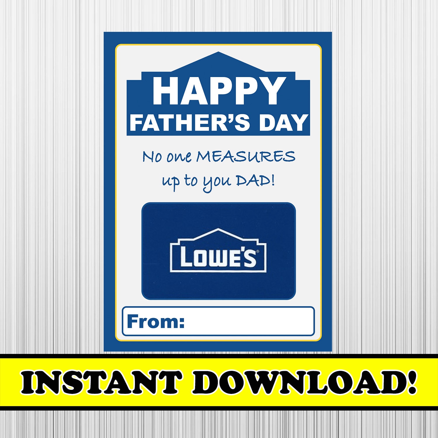 Father's Day Lowes Lowe's Gift Card Holder Fathers Etsy