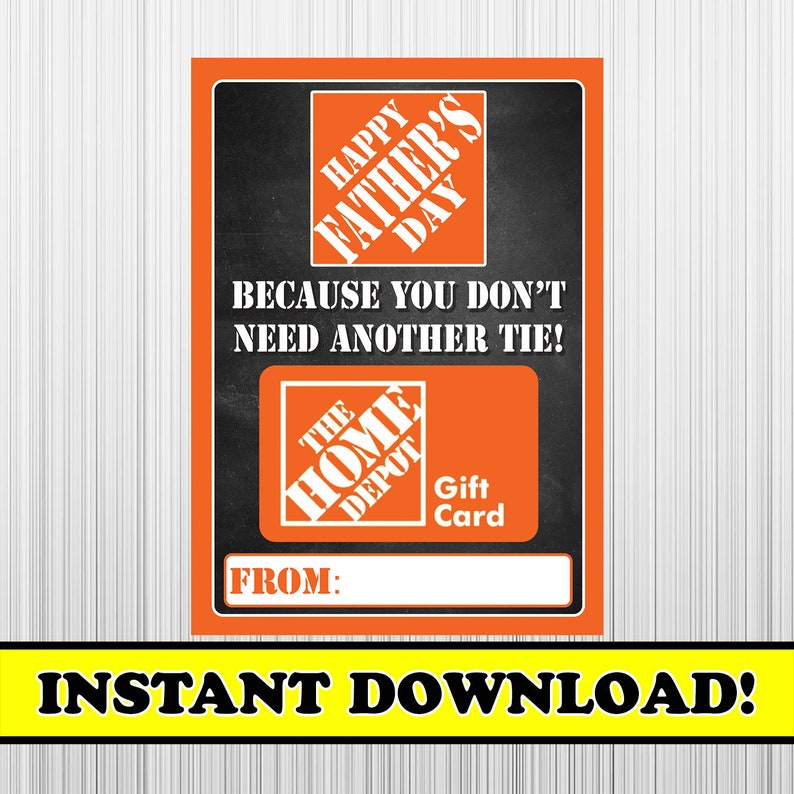 Father's Day Home Depot Home Depot Gift Card Holder Etsy