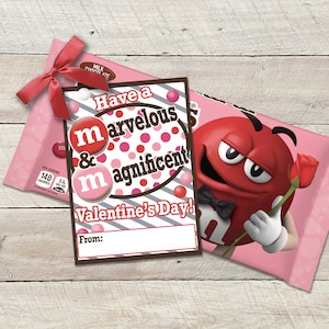 Valentijnsdag Candy Treat Tags, Valentine Tags voor school, Tags om te combineren met MM Candy, Valentijnsdag, Instant Download