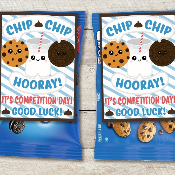 Competition Good Luck Tags | Chip Chip Hooray | Milk and Cookie Treat Labels | Game Day Goodie Bags | Cookies Gift Digital Download