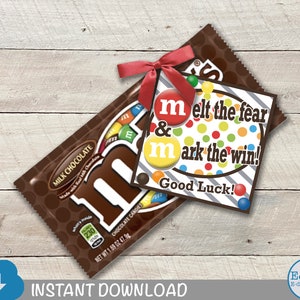 Melt the Fear and Mark the Win Good Luck Tags, Sports Competition Treat Labels, Team Tags to pair with MM Candy, Digital Download