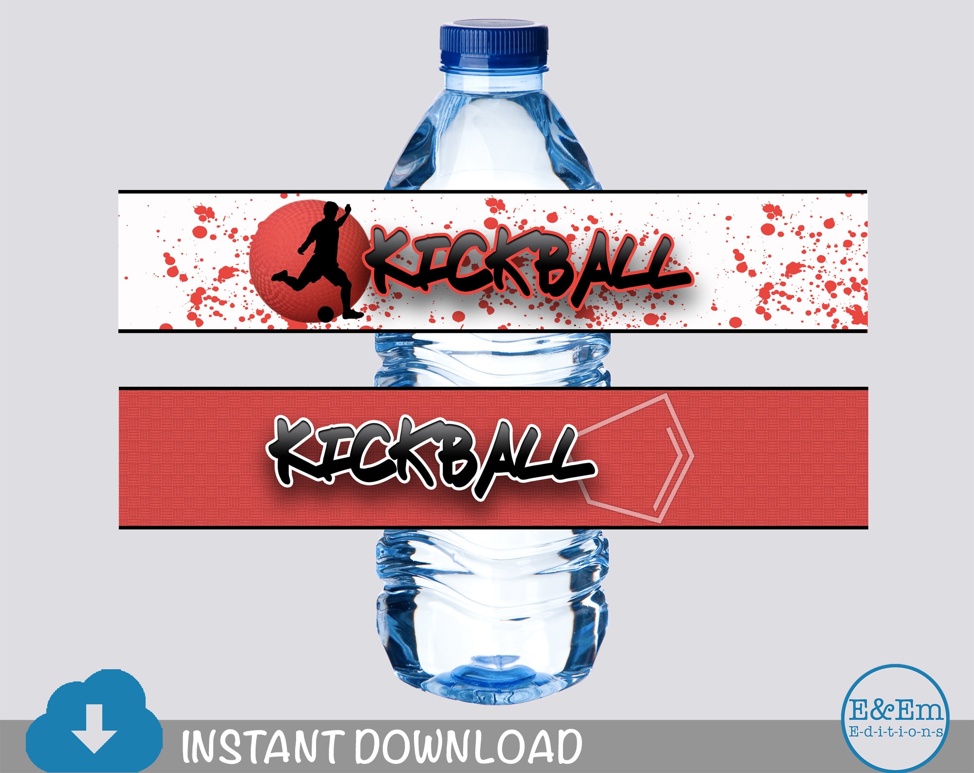 Kickball Water Bottle Label Kickball Party Kickball Water Etsy