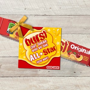 Burst Out There All Star Good Luck Tags, Sports Allstar Competition Treat Labels, Team Goodie Gift Tags to pair w/ Star Candy