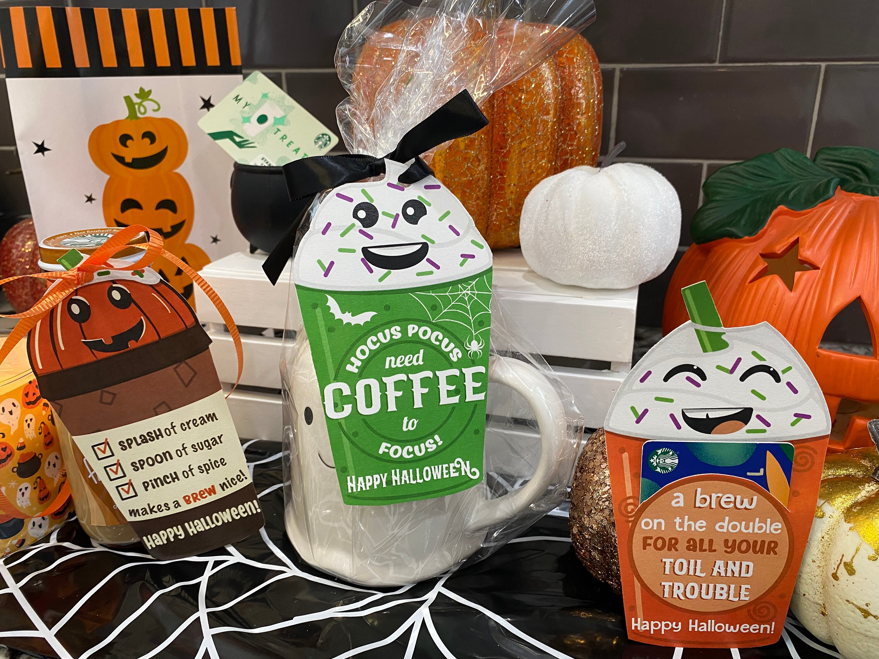 Halloween Coffee Gift Card Holder, Teacher Gift, Staff Gift