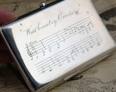 Antique cigarette case, Victorian sterling silver, musical