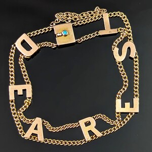 Antique 9ct gold Dearest bracelet, Turquoise