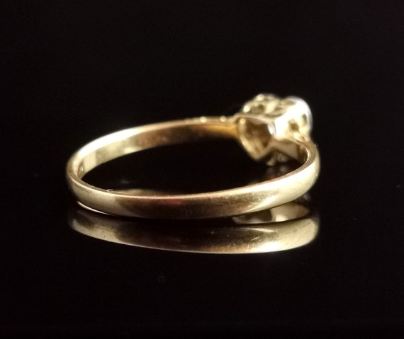 Vintage Diamond heart ring, 18ct gold and platinum - image 4
