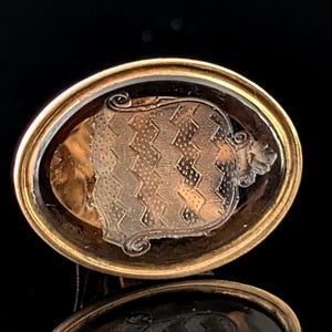 Antique Georgian seal fob pendant, 9ct gold, Quartz, Heraldic