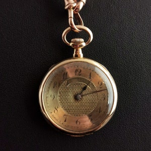 Antique 18ct gold Rose cut diamond pocket watch, fob watch, Art Nouveau