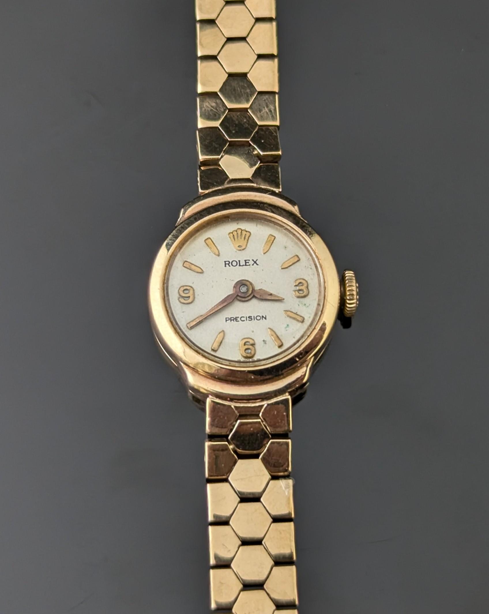 Rolex precision 手巻き レディース 9k Reserved*** Vintage Ladies 9ct Gold Rolex Precision Wristwatch