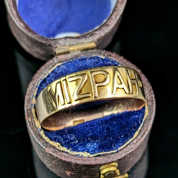 Bague mizpah victorienne ancienne, or 9 carats, deux tons