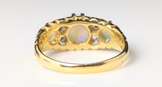 Antique Opal and diamond ring, 18ct gold, Edwardi… - image 5