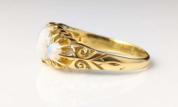 Antique Opal and diamond ring, 18ct gold, Edwardi… - image 6