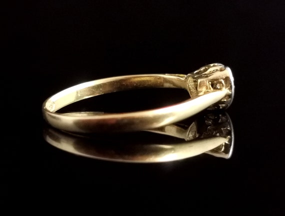 Vintage Diamond heart ring, 18ct gold and platinum - image 9