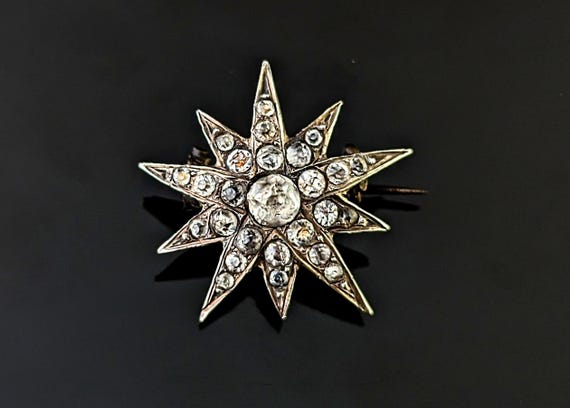 Antique Star brooch, sterling silver and paste, North Star