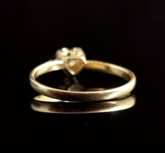 Vintage Diamond heart ring, 18ct gold and platinum - image 7