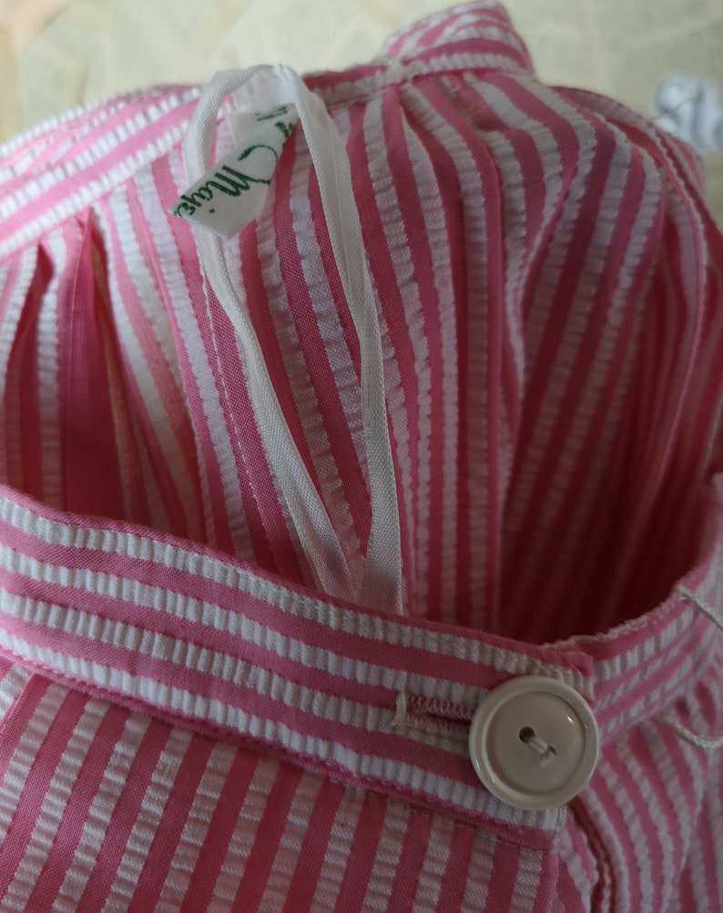 pink and white candy stripe full Vintage 50/'s box pleat skirt