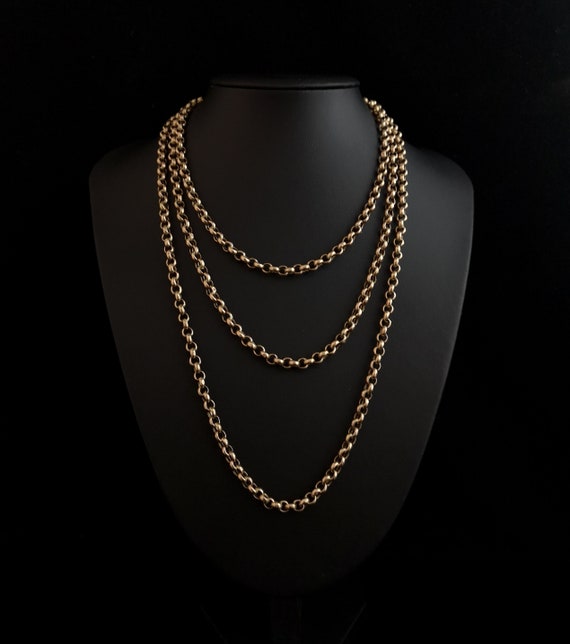 Antique longuard chain, 9ct gold, Victorian