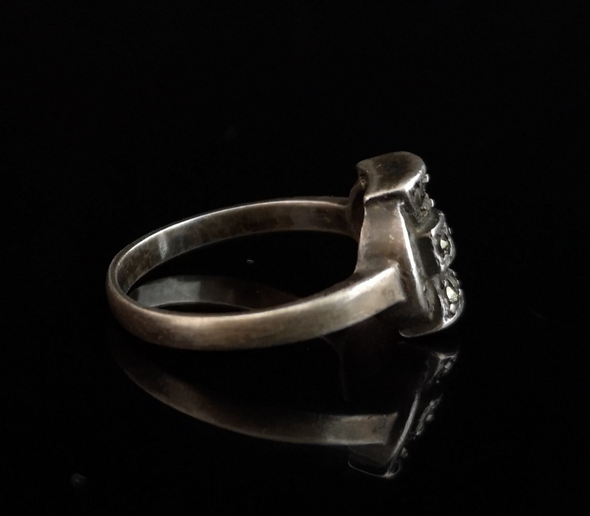 Vintage Art Deco Silver and Pyrite Ring - Etsy UK