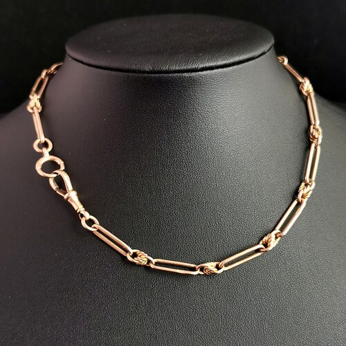 15.5 Antique 9ct Gold Trombone Link 