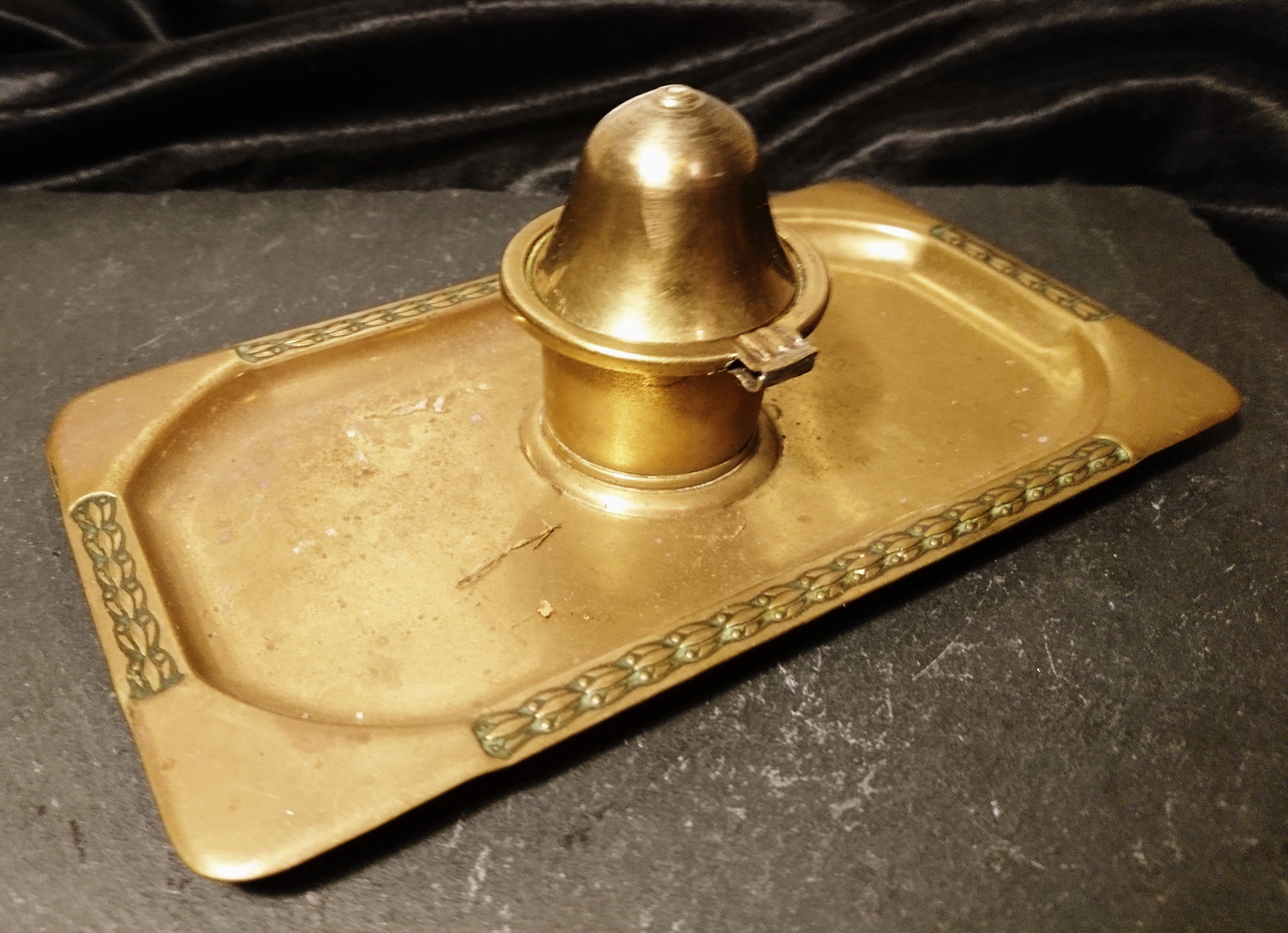 Vintage Brass Ink Stand Pen Tray Anglo Indian Brass Ink Etsy