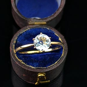 Vintage Aquamarine ring, 9ct yellow gold, Solitaire