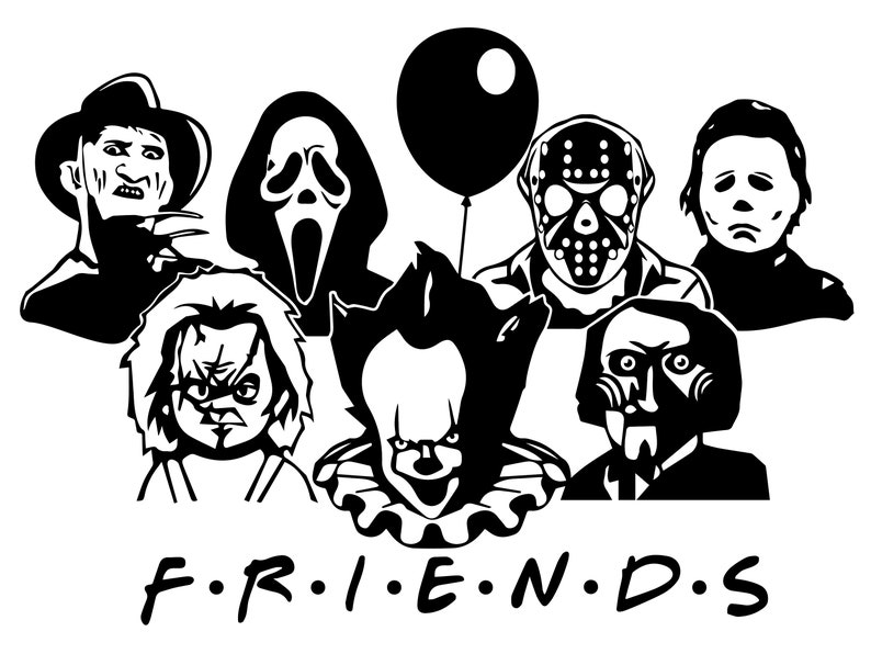 Friends Horror svg for Engrave Creepy Halloween Horror Team | Etsy