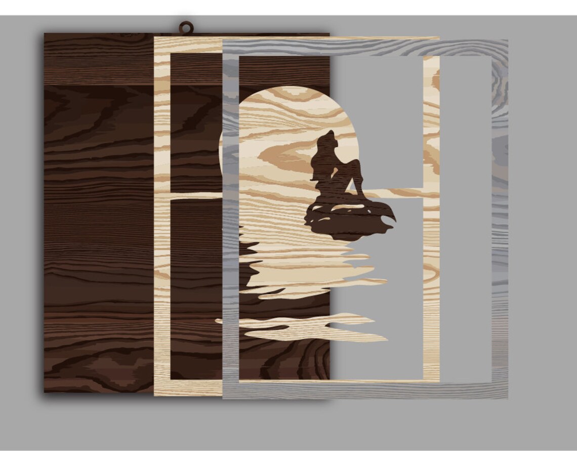 Download Mermaid ARIEL Picture SVG laser cut files for Glowforge ...