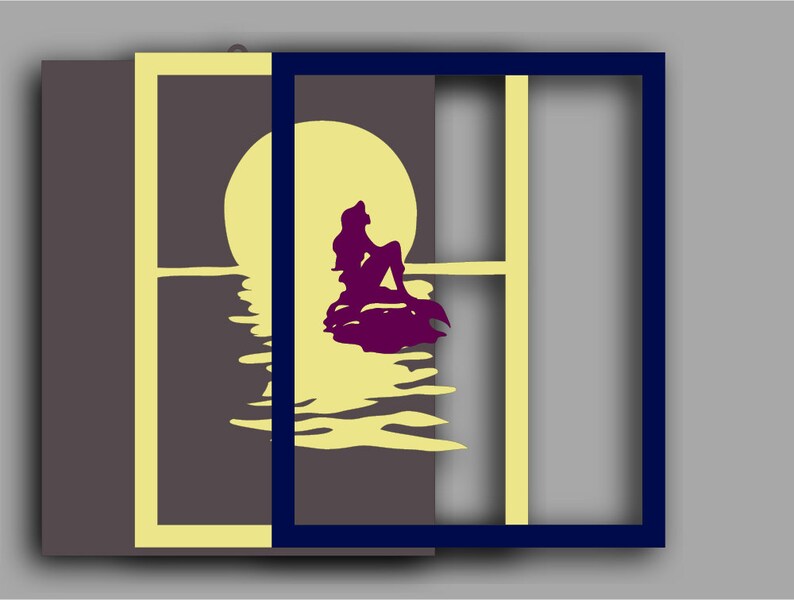 Download Mermaid ARIEL Picture SVG laser cut files for Glowforge ...