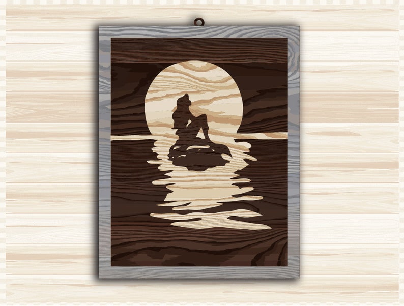 Download Mermaid ARIEL Picture SVG laser cut files for Glowforge ...