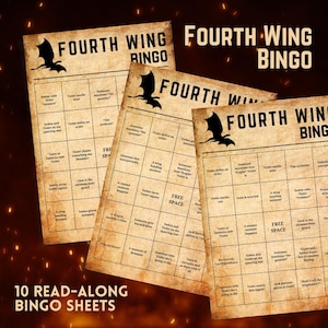 Fourth Wing Book 1 Bingo – Printable Party Game for Readers | Digital Download, Violet & Xaden Themed Fun