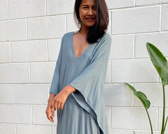 URMOSTIN Donna Caftano Abito Lungo Da Spiaggia Maxi Parei Copri Bikini - Foto 2