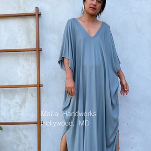 CM-19 Light Gray Kaftan, caftan, beach, resort, vacation, cruise, pool, party, lounge, home, work at home