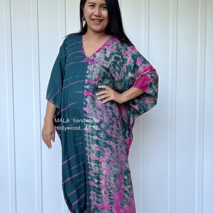 FR-15 tie dye Midi Kaftan, Midi dress, Tunic Beach wear,Lounge wear, Beach wear tunic, Summer dress, Resort wear, Resort kaftan