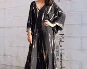 A. KAFTAN, Black Kaftan,One size dress, Pool party dress, V-neck,Tie dye dress, Resort wear,Beach wear, Kaftan dress,Swimsuit coverup,Caftan