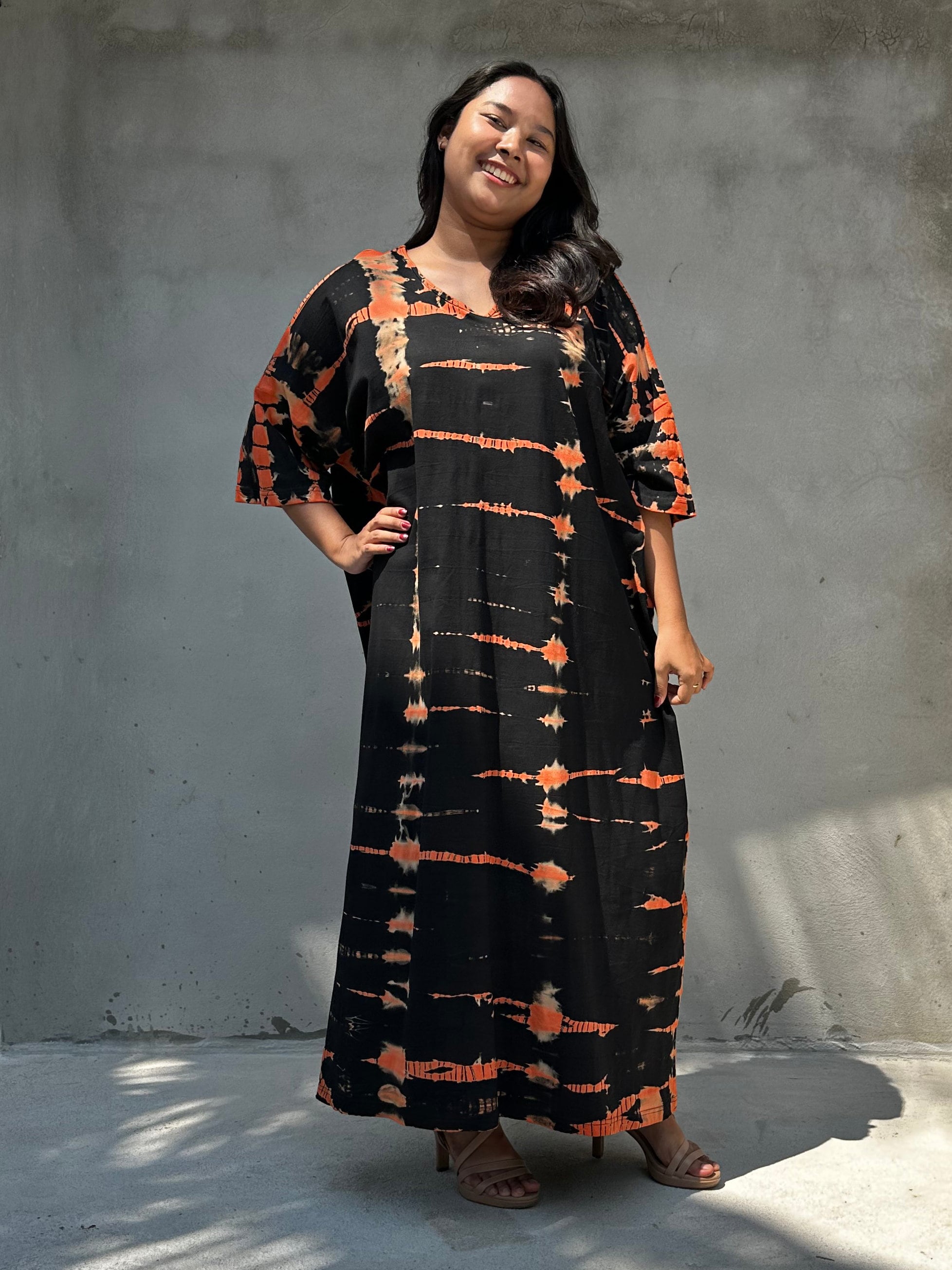 black and orange tie dye dress Orange Tie Dye Gown by Aidan AIDAN MATTOX
