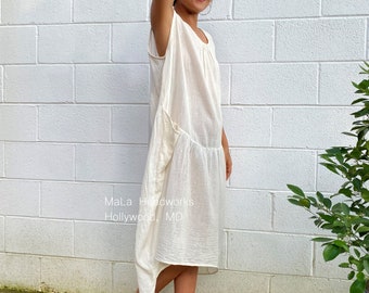 Z-2 Natural White, Beach Wear, Lounge Wear, Gauze Dress