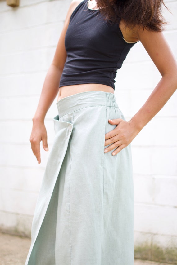 Buy L-2 LINEN COLLECTION Linen Pants Drop Crotch Linen One Size Fit Most  Wide Leg Pants Wrapping Pants Low Crotch Pants Linen Pants Online in India  