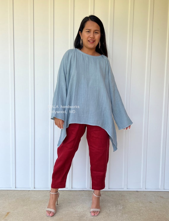 X 12 Sage Blusas de gasa doble para dormir largas Blusas para dormir largas Encubrimiento de playa blusa de algodon Etsy Espana