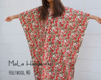 E-8 Cotton Printed kaftan, Beautiful dress,Caftan, Lounge wear, Roomy dress, Grown dress, Cotton fabric kaftan, Cocktail dress,Swimming suit