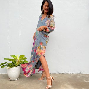 CM-9 Rainbow Tie Dye Kaftan, caftan, beach, resort wear kaftan,vacation, cruise, pool, party, lounge, home, work at home