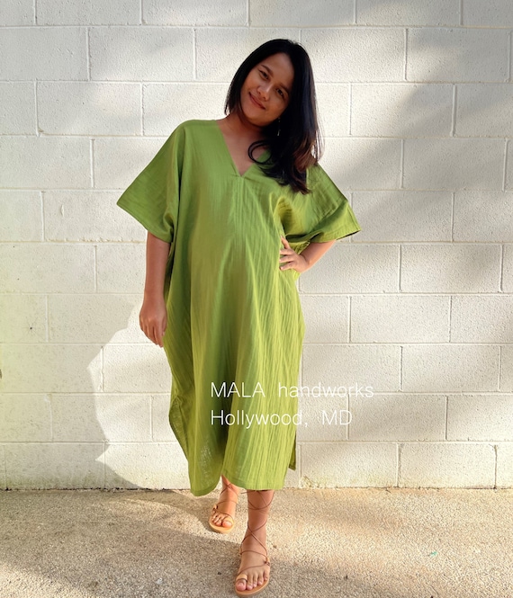lime green kaftan dress InWeave Lime Green Rayon Cowel Style Kaftan XXL for Women