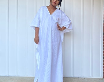 E-22 Natural White Kaftan,White,Beautiful dress,Caftan,Lounge wear, Boho clothing, Grown dress, Boho kaftan, Caftan, Oversized,Cotton Kaftan