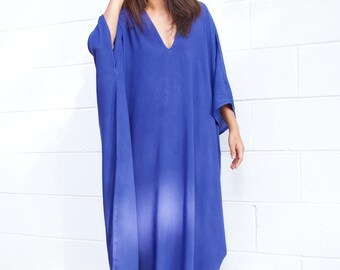 R-6 Blue Kaftan, caftan, beach, resort, vacation, cruise, pool, party, lounge, home, work at home