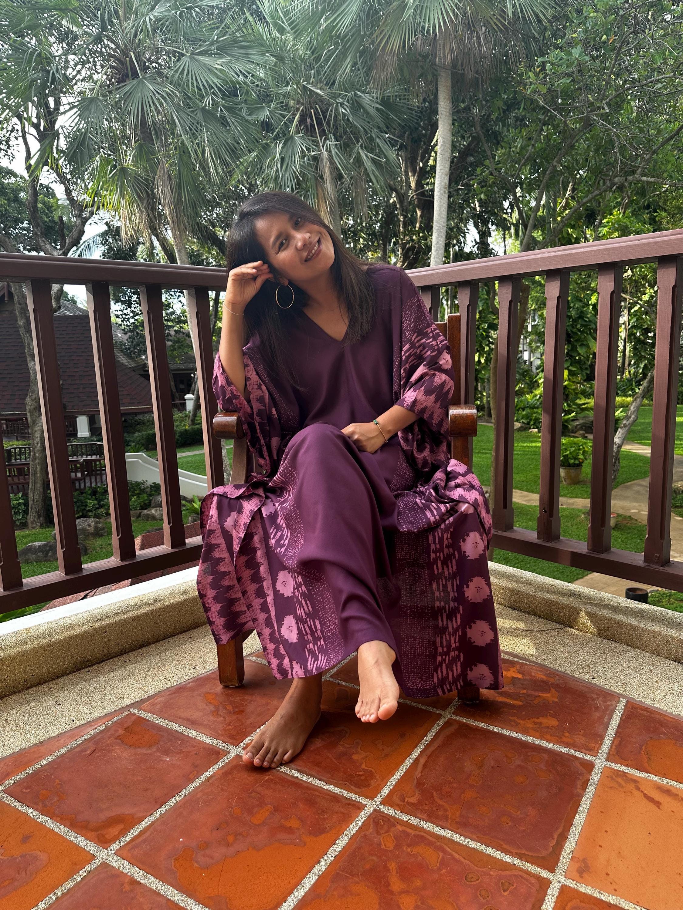 knee length dresses for ladies Long Ruffle Muumuu Dress Lanai Adventure Coral / Xs main image 0