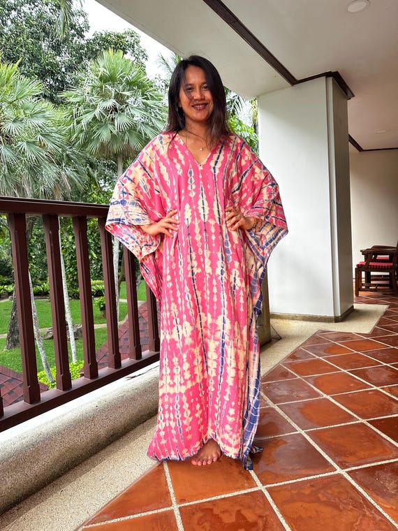strapless open back dress Shop Corsair Blue Satin Kaftan Dress with Elegant Embroidery
