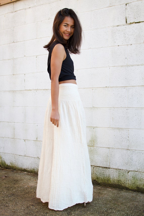 Mid Rise Crinkle Gauze Wide-Leg Pants