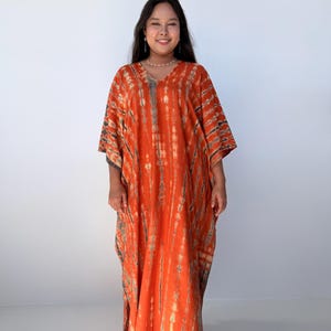 Womens Orange Dresses Tie Dye With Black Kaftan Luxury A-3 Maxi Moroccan Caftan Dress African Dress Plus Size Kaftan Resort Gown image 8