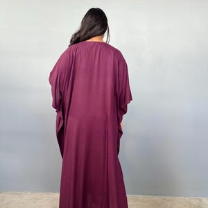 AA-39 Purple Tie Dye Rayon Kaftan,  beach, resort, vacation, cruise, pool, party, lounge, home, work at home